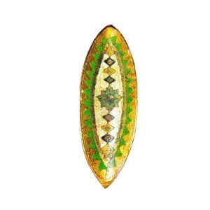 Vintage Patterned Hand Painted Wooden Bread Bowl * Trinket Tray * Potpourri Tray